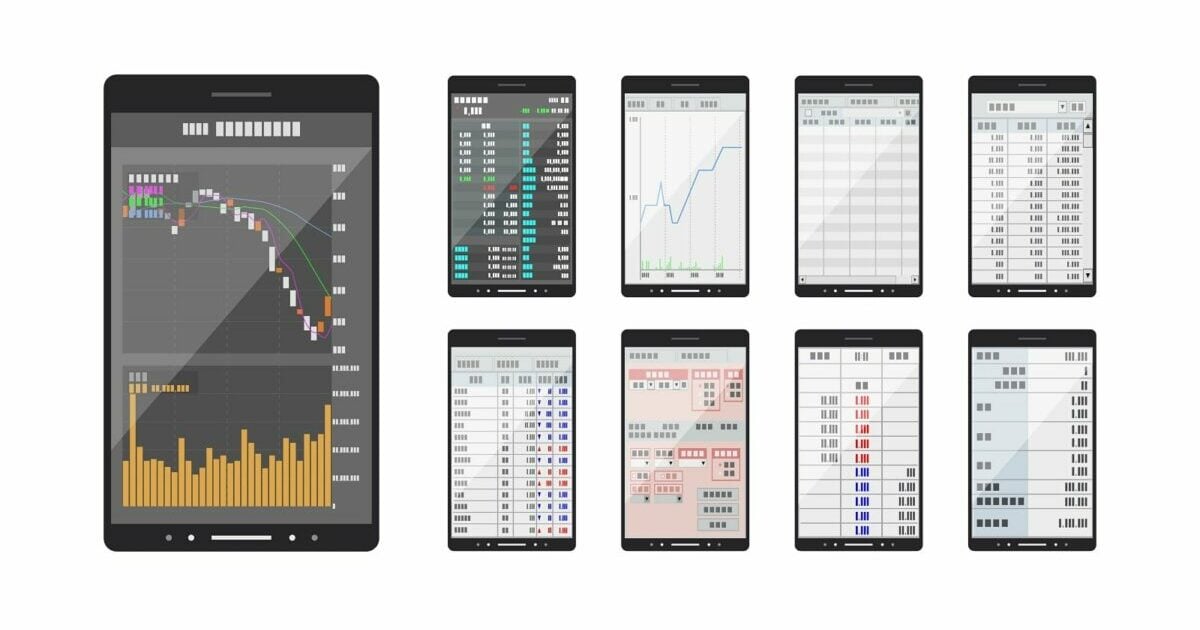 証券会社スマホアプリのイメージイラスト